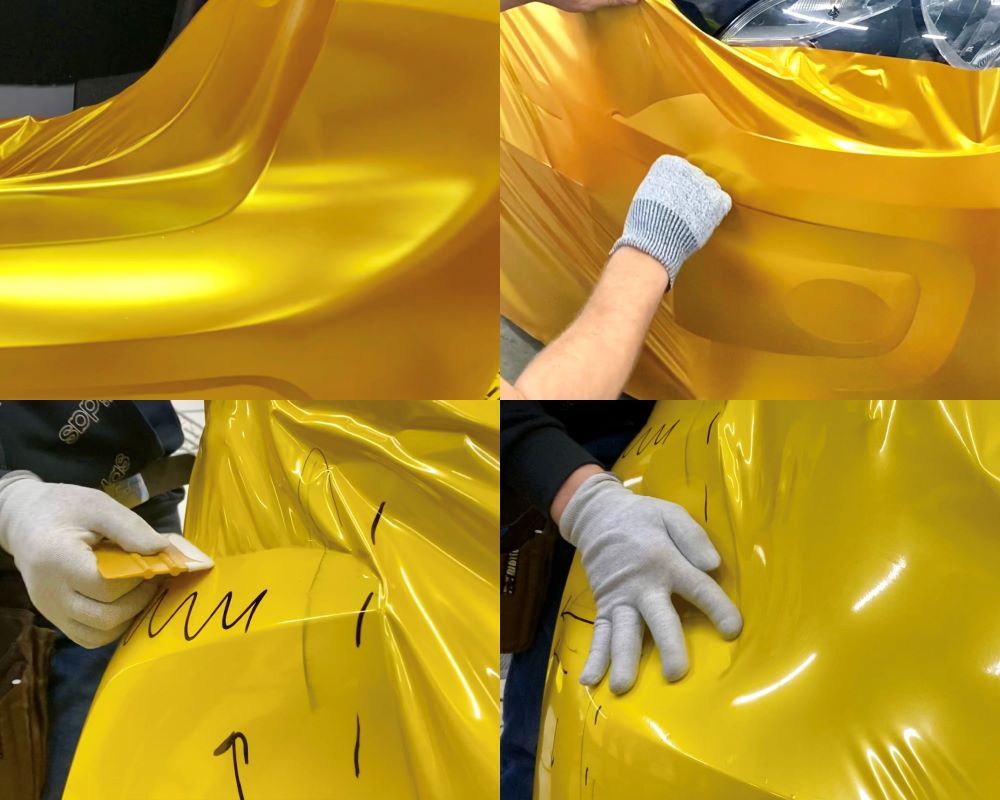 Details bumper wrappen Appcademy tijdens carwrap advanced cursus